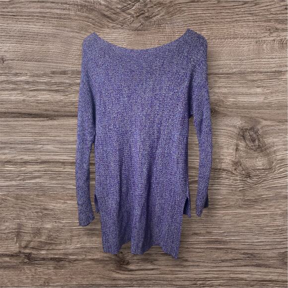 BCBGeneration Purple Hi Low Hem 100% Cotton Knit Sweater Women's Size X-Small - Picture 2 of 7